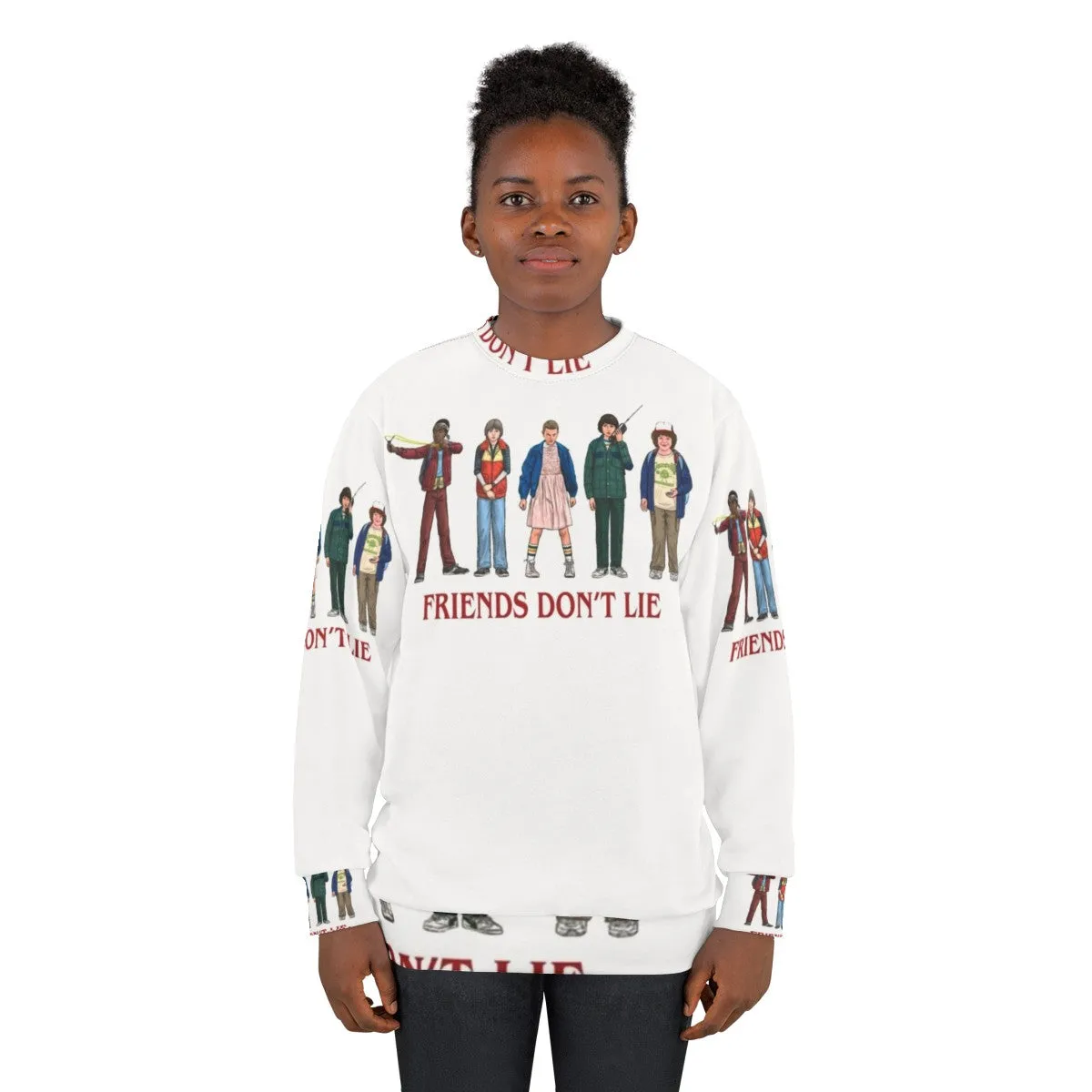 "Friends Don't Lie" 80s Stranger Things Inspired Sweatshirt