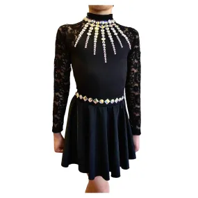 "GEMMA" Lace Sleeve Leotard Costume /Irish Dance Dress