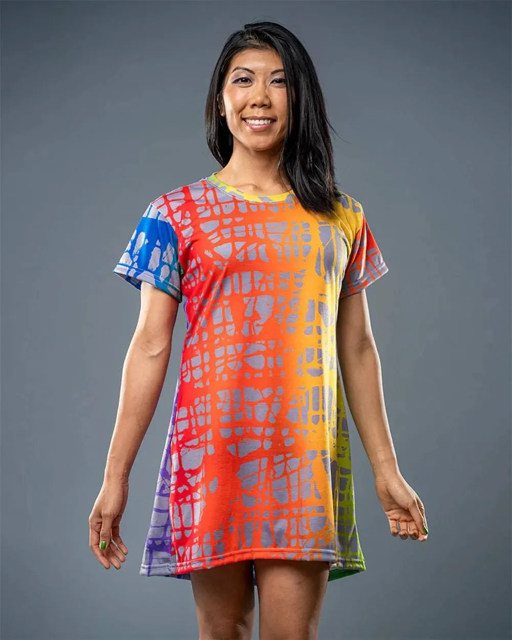 Rainbow Matrix, WOMEN'S T-Shirt DRESS by Jumper Maybach®