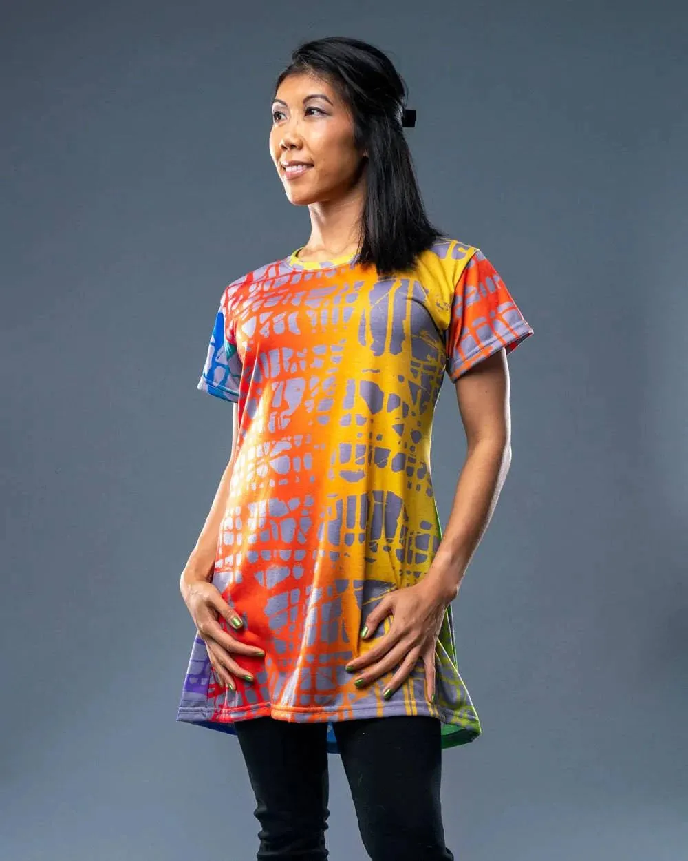 Rainbow Matrix, WOMEN'S T-Shirt DRESS by Jumper Maybach®