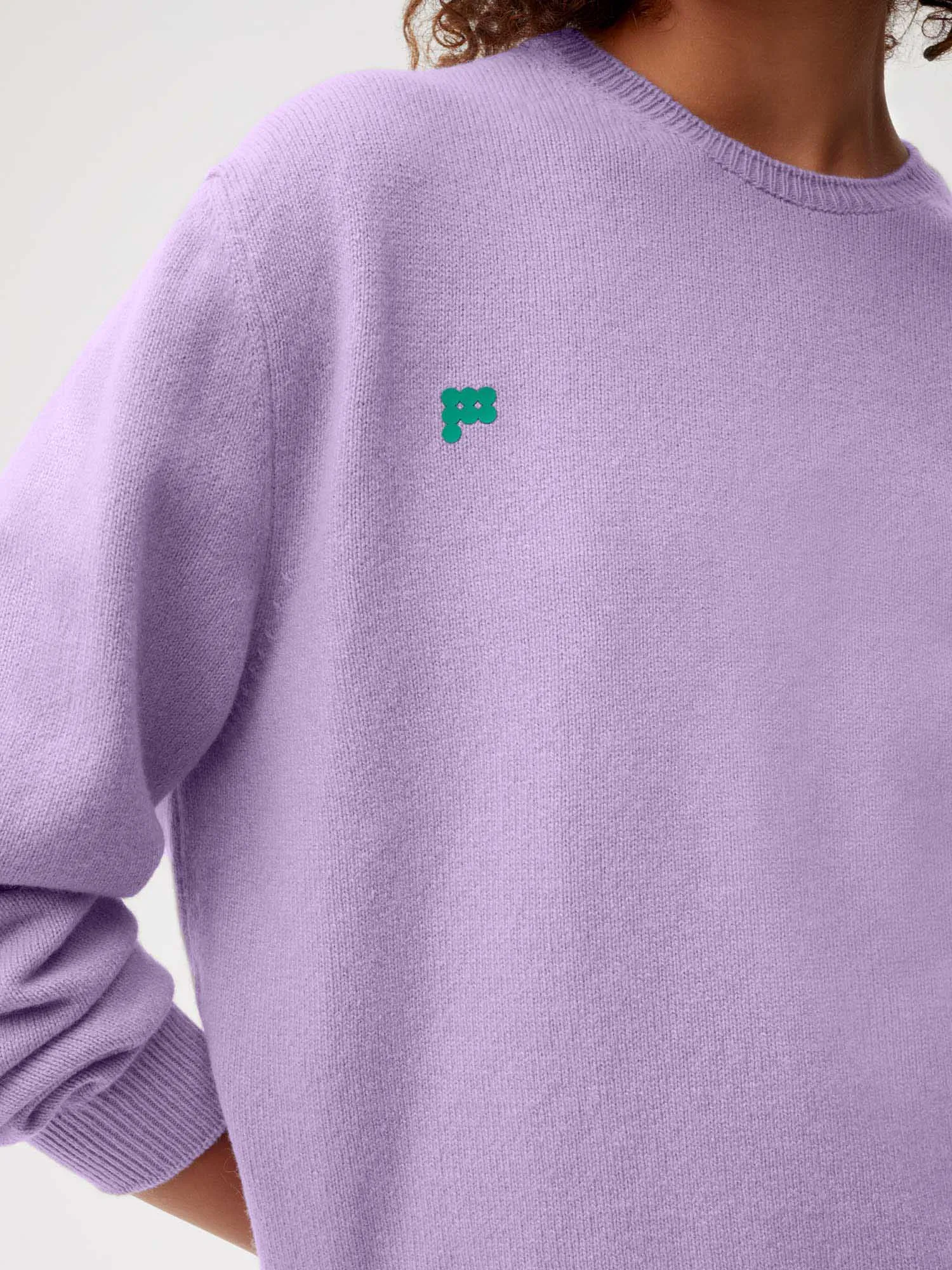 Recycled Cashmere Crewneck Sweatshirt—orchid purple