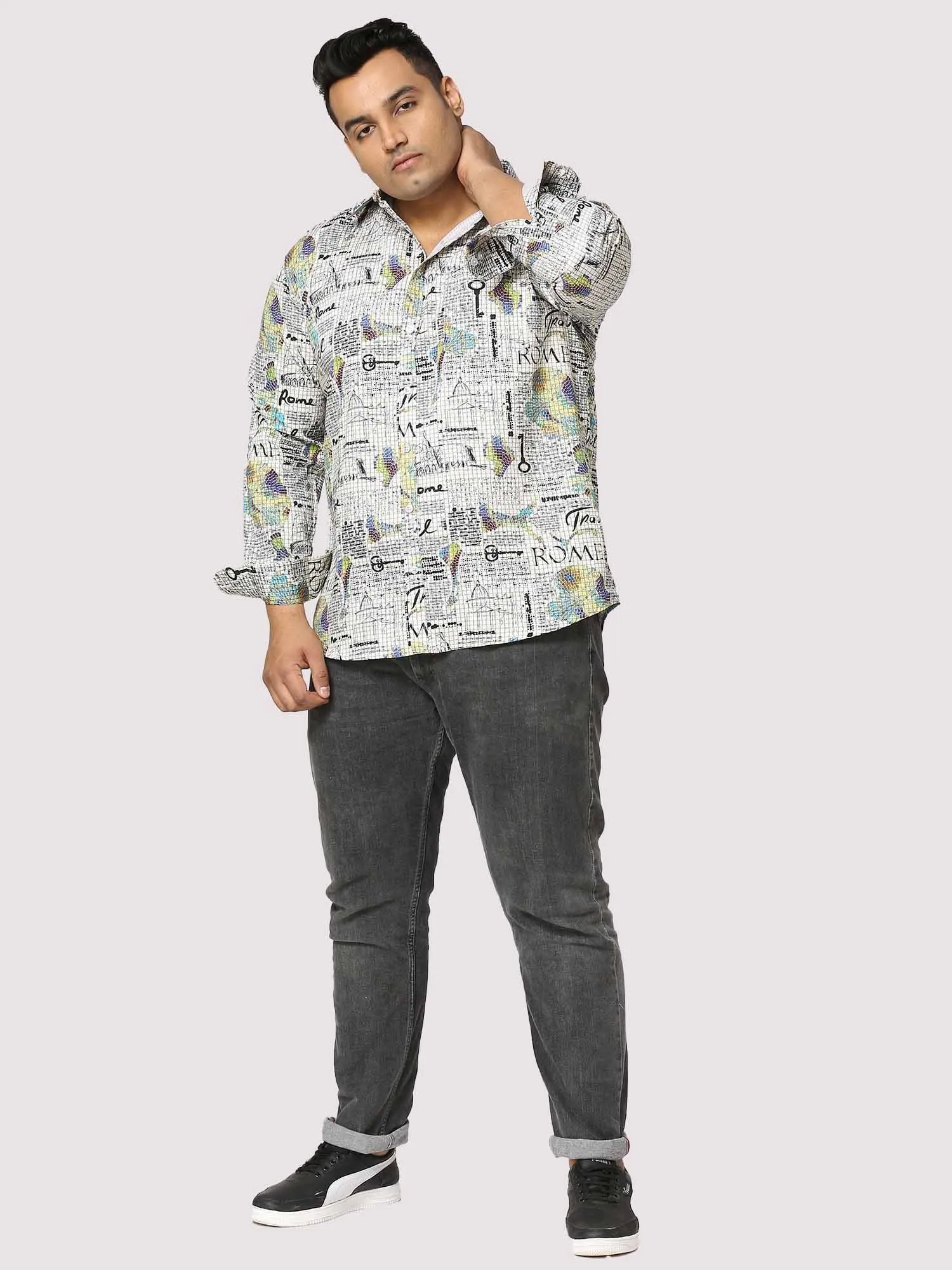 Rome Digital Printed  Full Sleeve Men's Plus Size