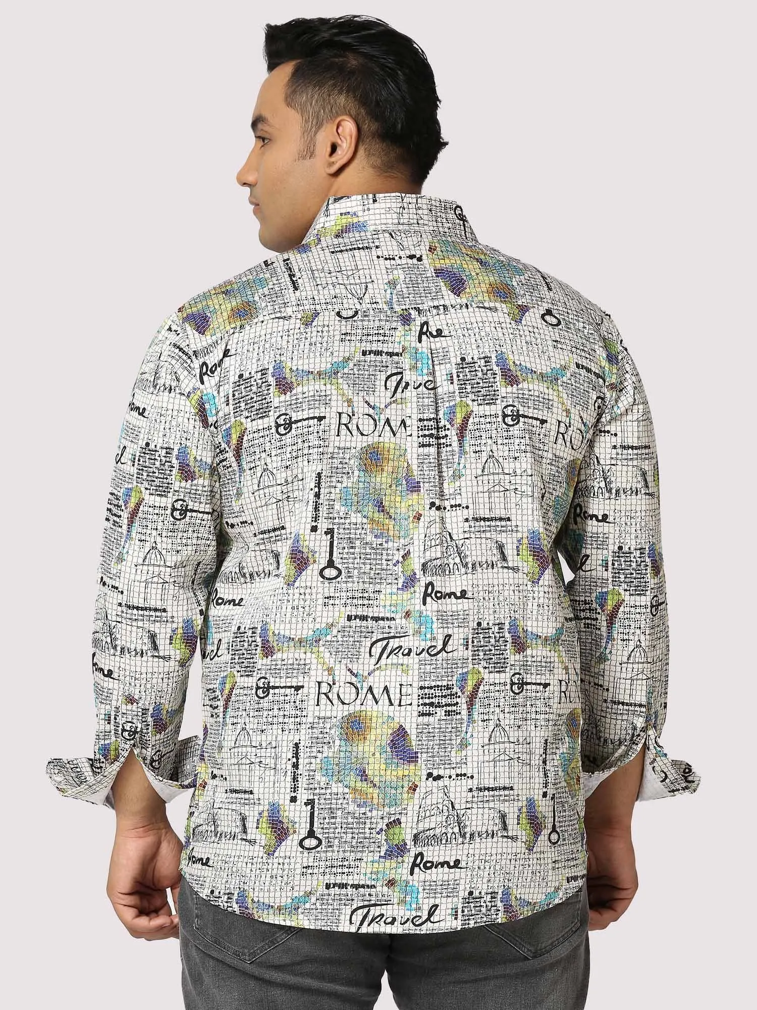 Rome Digital Printed  Full Sleeve Men's Plus Size