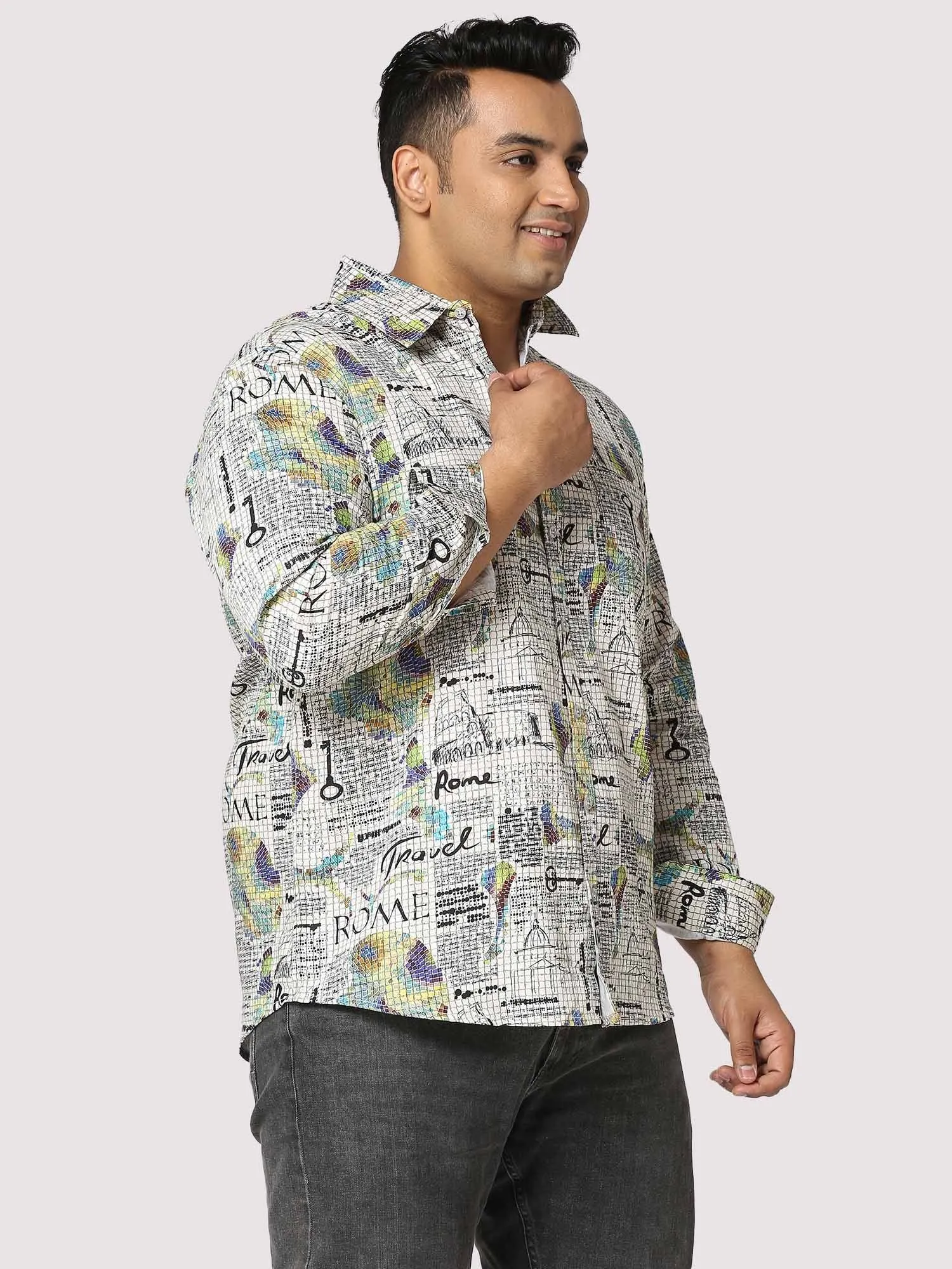 Rome Digital Printed  Full Sleeve Men's Plus Size