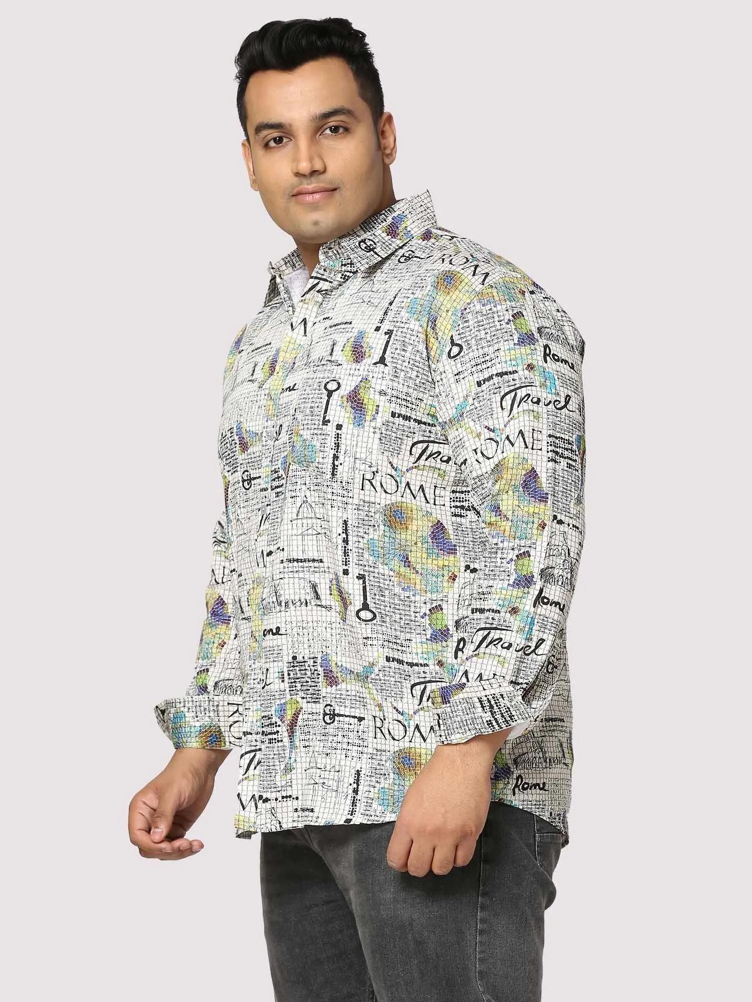 Rome Digital Printed  Full Sleeve Men's Plus Size