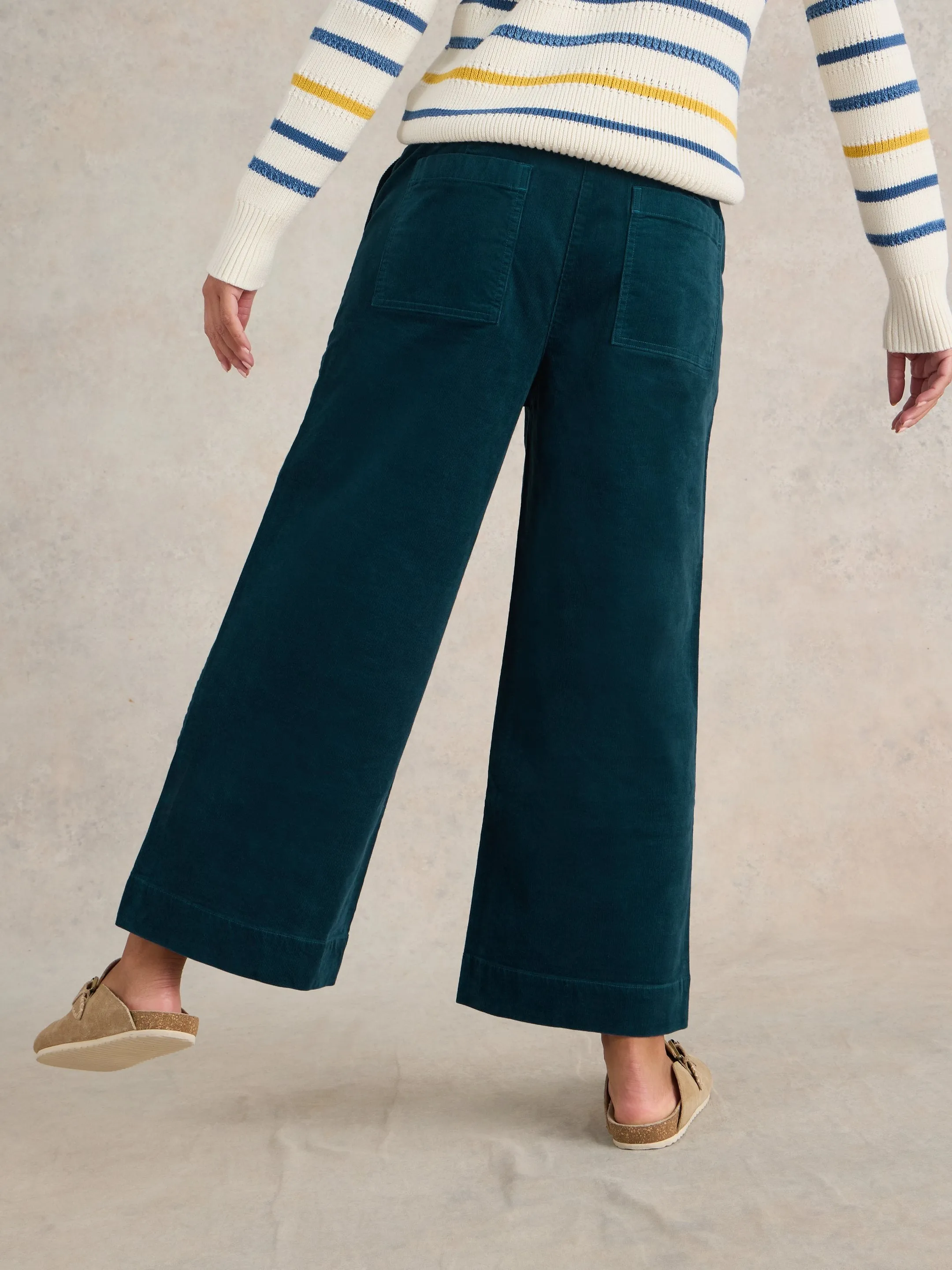 Romy Cord Culottes - Dark Teal