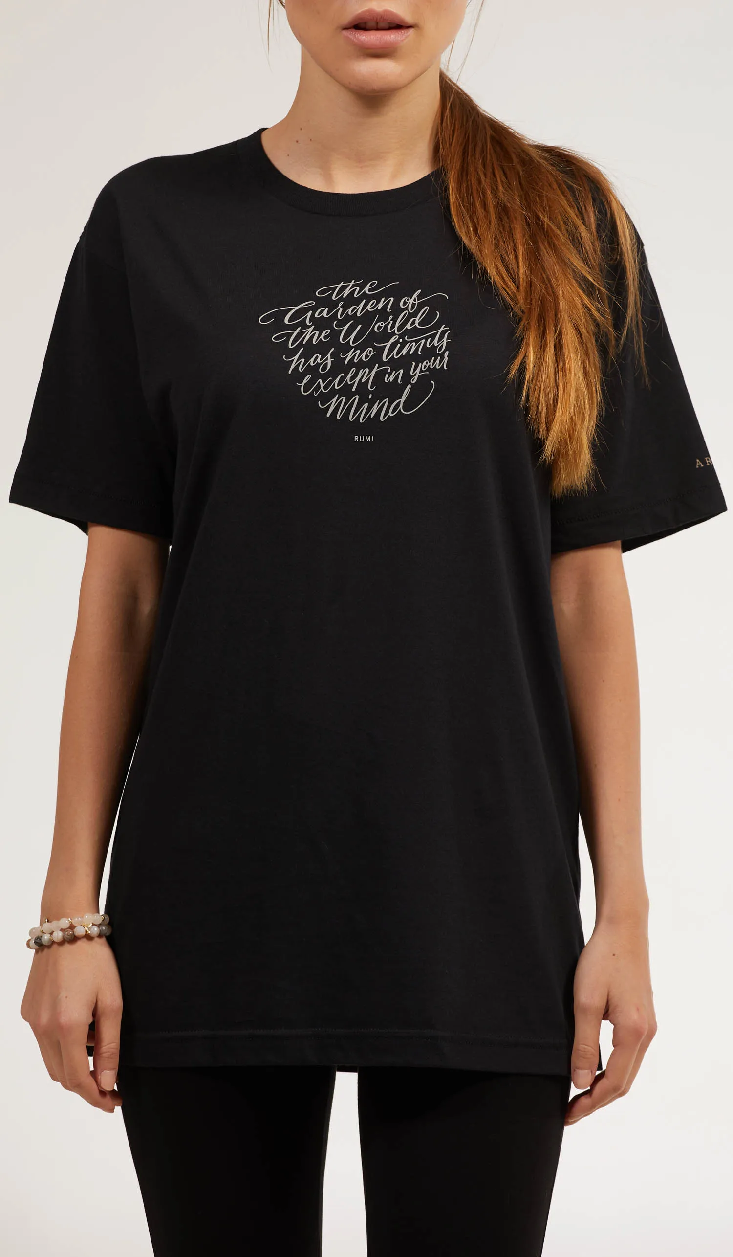 Rumi Quotes Fine Short Sleeve Unisex T Shirt - No Limits - Black