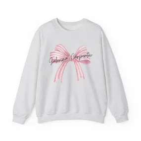 Sabrina Carpenter Trending Bow Sweatshirt, Unisex Sweatshirt, Crewneck Jumper, Oversized Pullover, Cozy Sweater, Gift for Music Fans