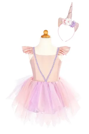 Shimmer Unicorn Dress Size 3-4 & Headband