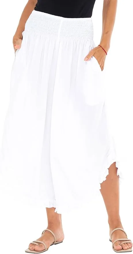 SHU-SHI Trousers Ladies Culottes for Women Gaucho Outfit Cropped Summer Pants