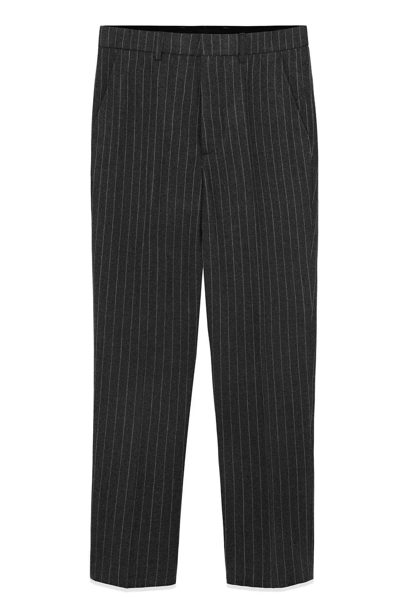 Slim Fit Wool Blend Pinstriped Trousers