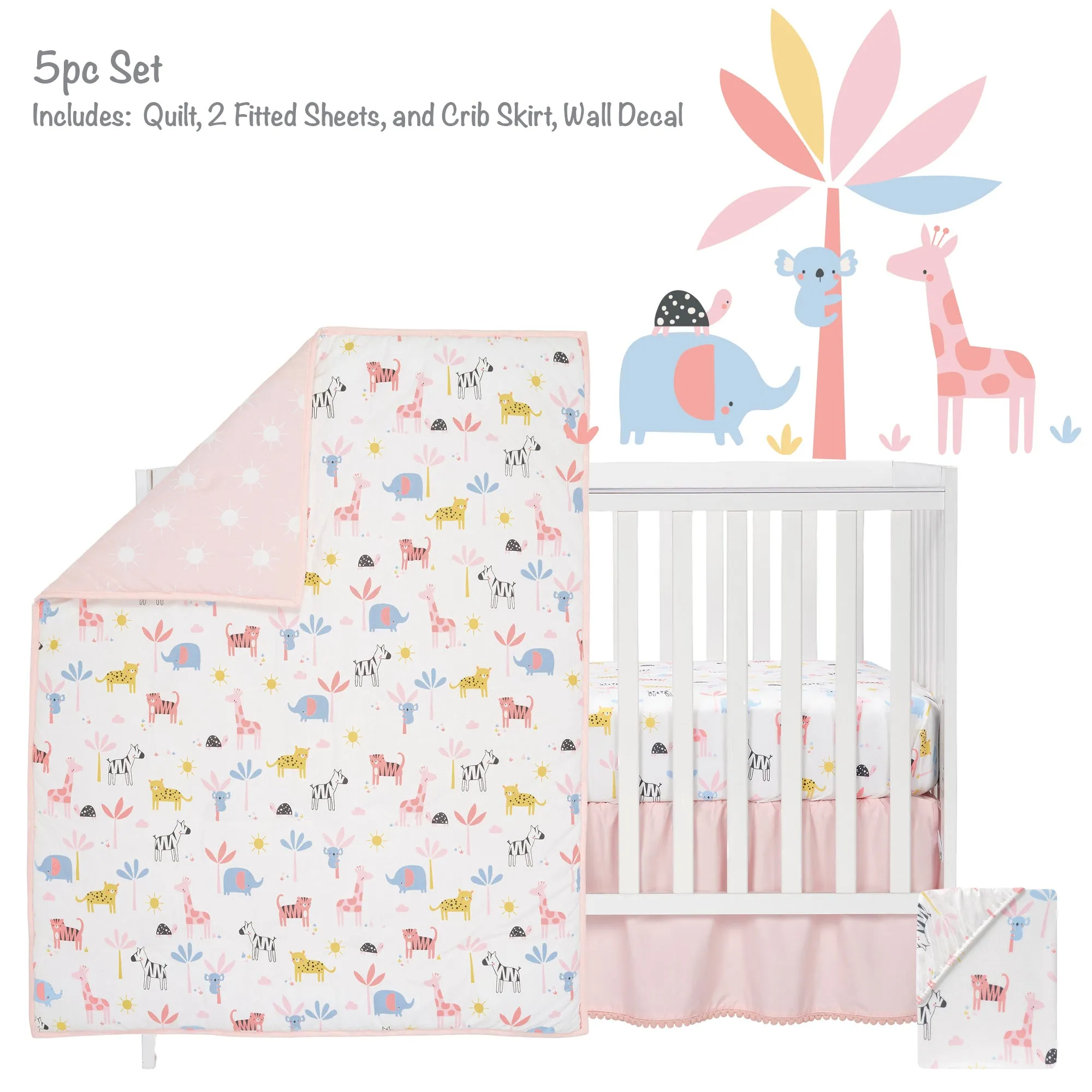 Snuggle Jungle 5-Piece Crib Bedding Set