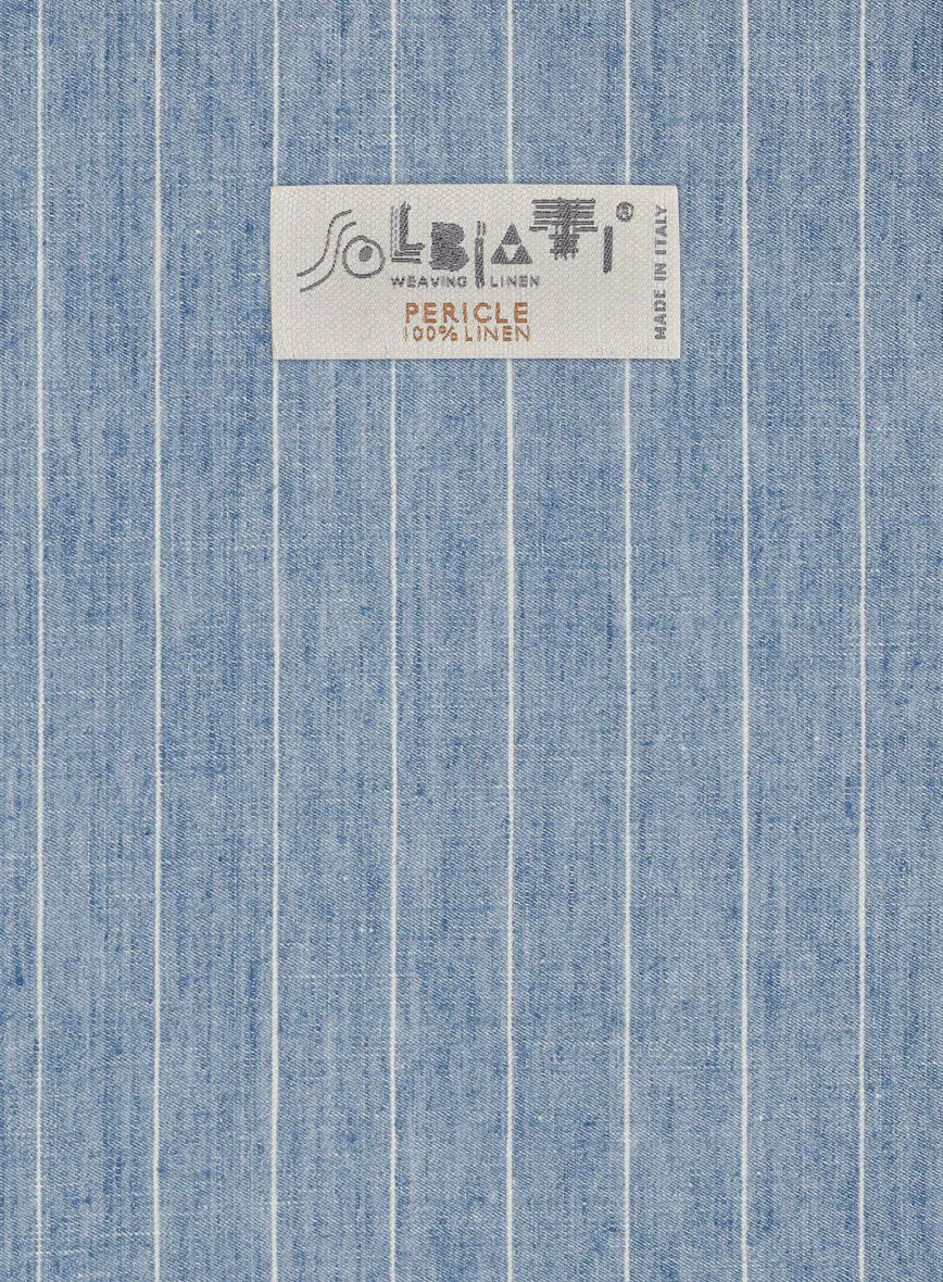 Solbiati Light Blue Stripe Linen Suit