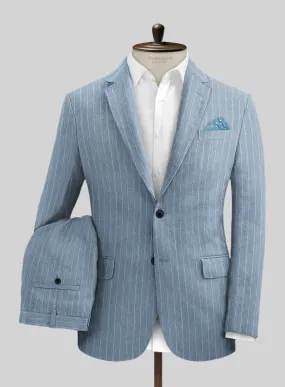 Solbiati Light Blue Stripe Linen Suit