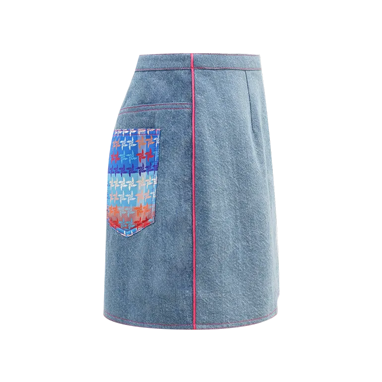 SPARKLE BY KAREN CHAN x  HK Heritage Museum【FRUITFUL HARMONY】Eco-Denim Cowgirl Mini Skirt (幸運風車)  (風調雨順)