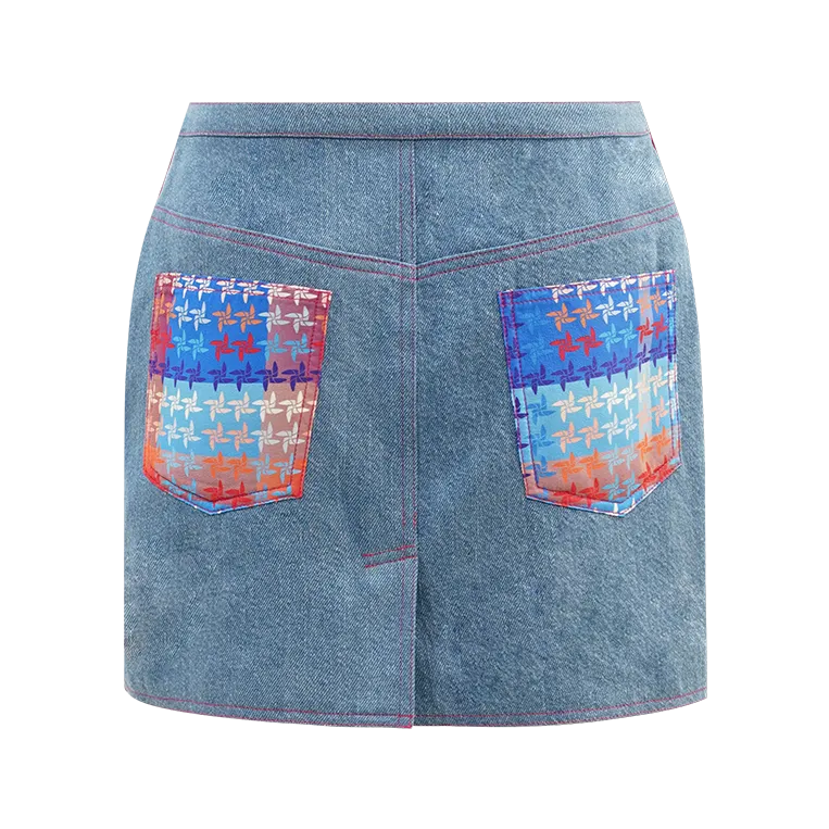 SPARKLE BY KAREN CHAN x  HK Heritage Museum【FRUITFUL HARMONY】Eco-Denim Cowgirl Mini Skirt (幸運風車)  (風調雨順)