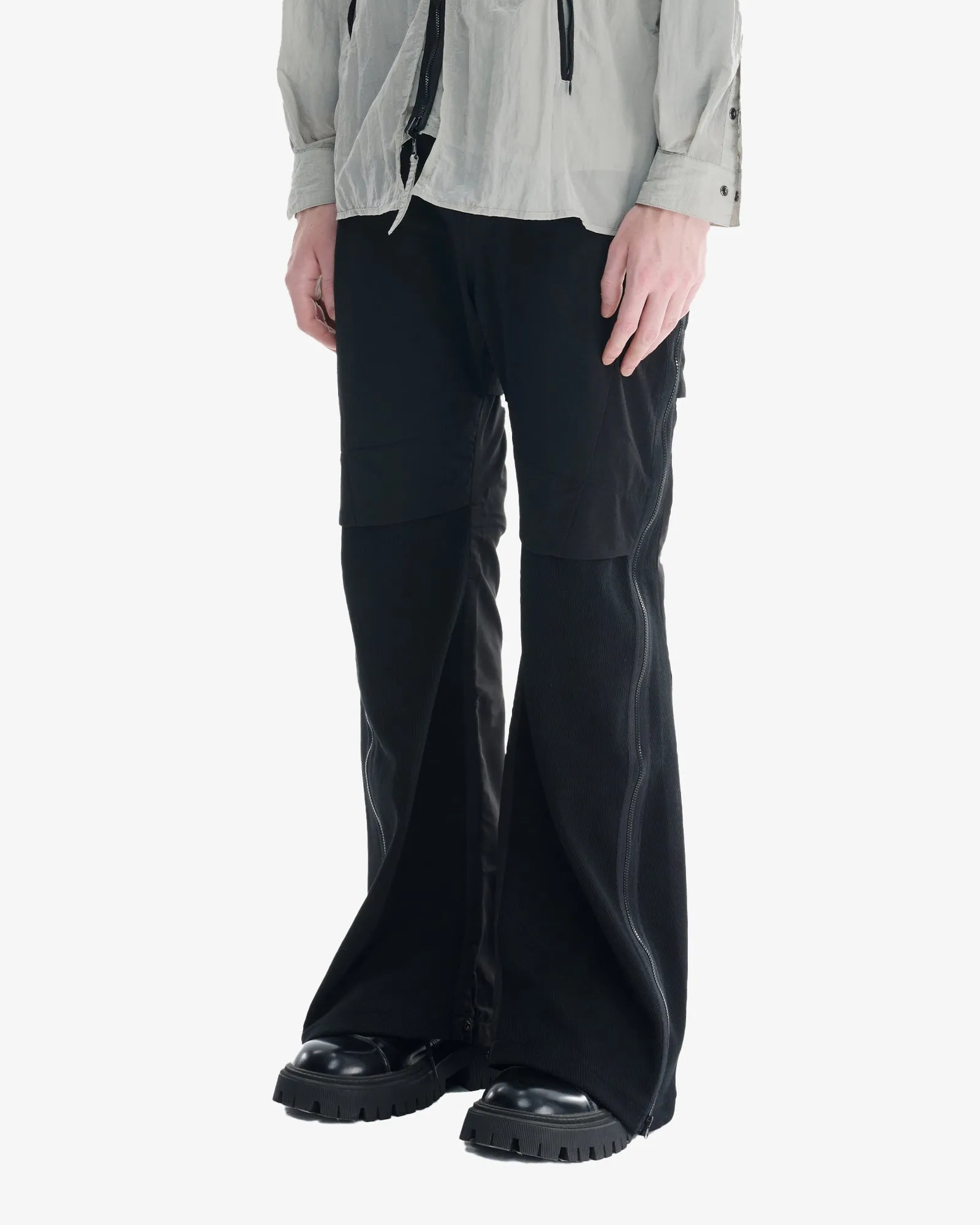 Split Zippered Flared Pants