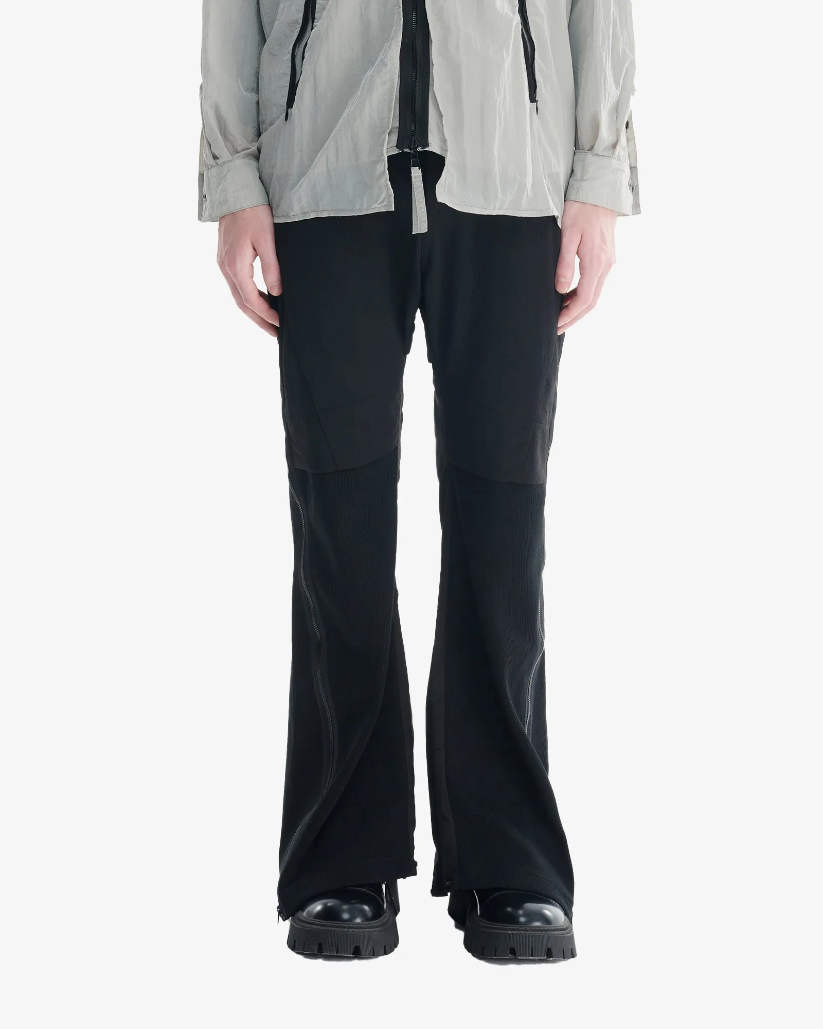 Split Zippered Flared Pants