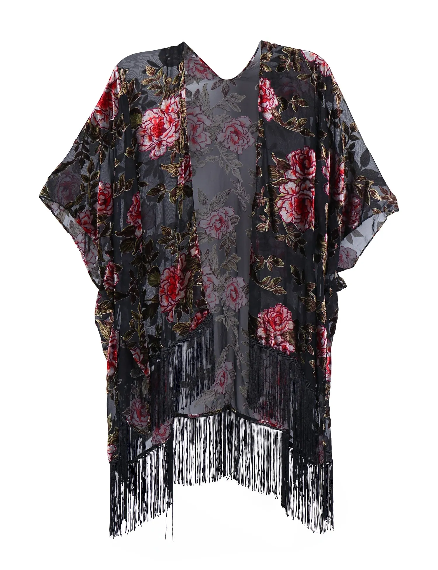 Stevie's Bohemian Long Tassel Velvet Kimonos