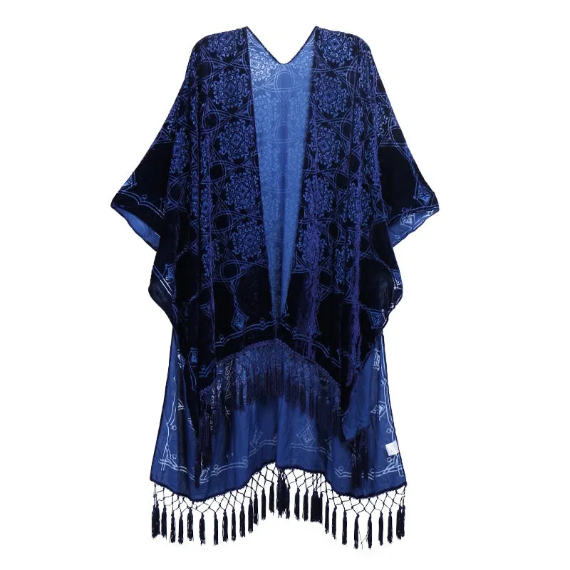 Stevie's Bohemian Long Tassel Velvet Kimonos