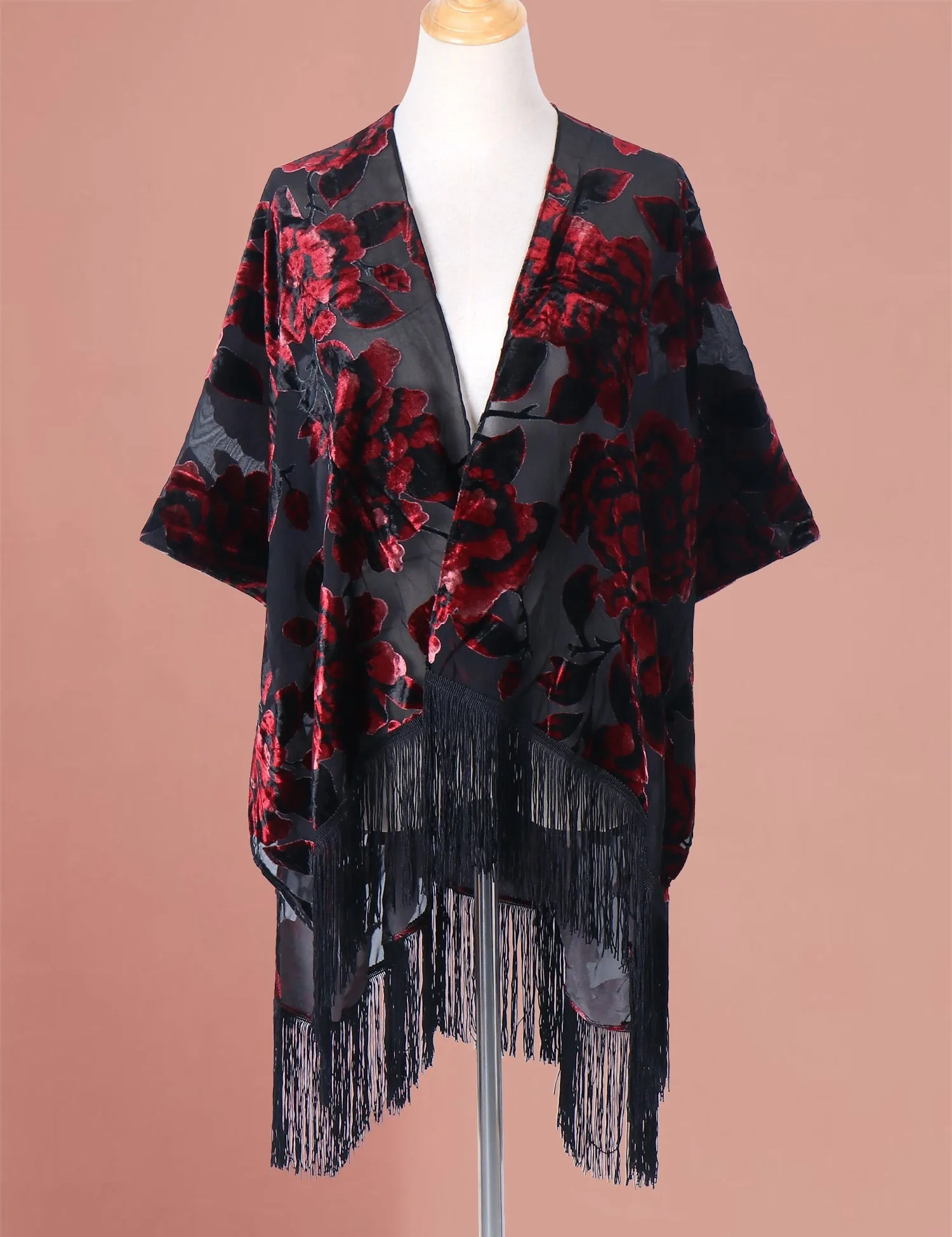 Stevie's Bohemian Long Tassel Velvet Kimonos