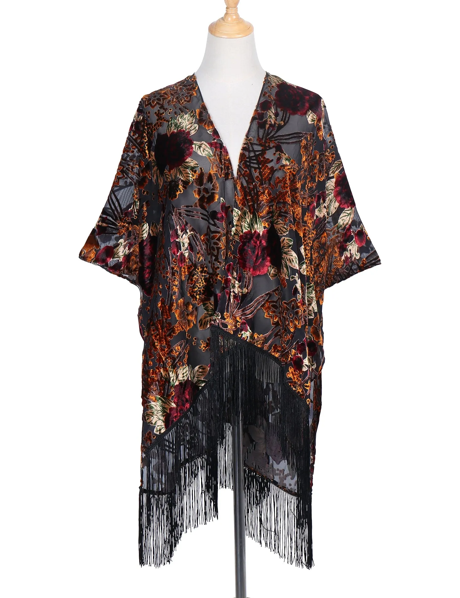 Stevie's Bohemian Long Tassel Velvet Kimonos