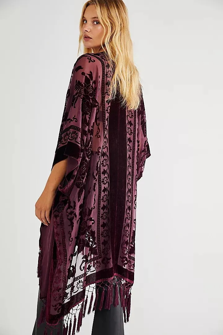 Stevie's Bohemian Long Tassel Velvet Kimonos