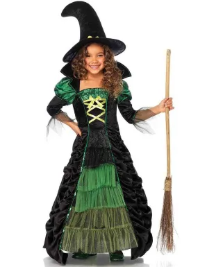 Storybook Girls Deluxe Green Witch Halloween Costume