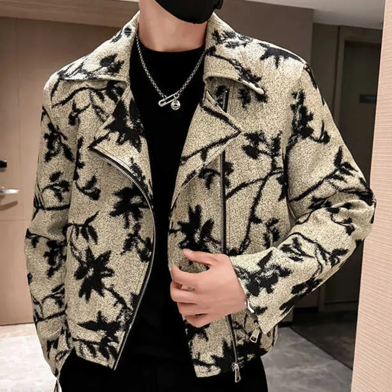 Streetwear Flower Print Men Jacket