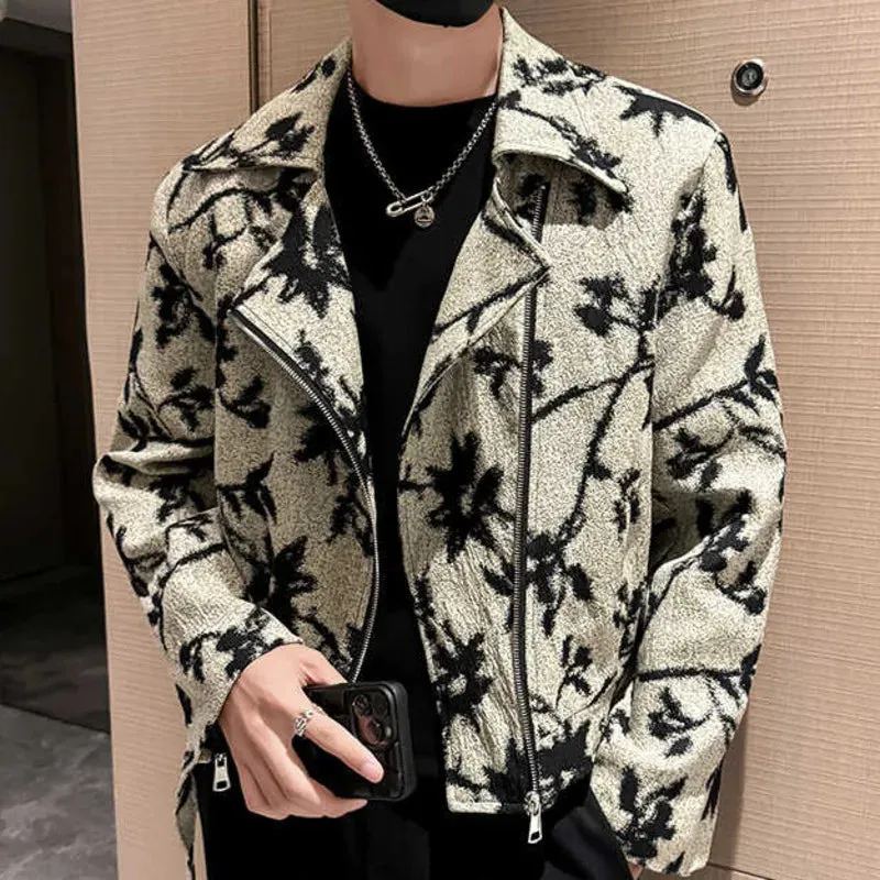 Streetwear Flower Print Men Jacket