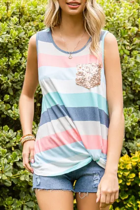 Stripes Sleeveless Scoop Neck Tank Top | Bold, Cool, and Unapologetically You 😎🔥