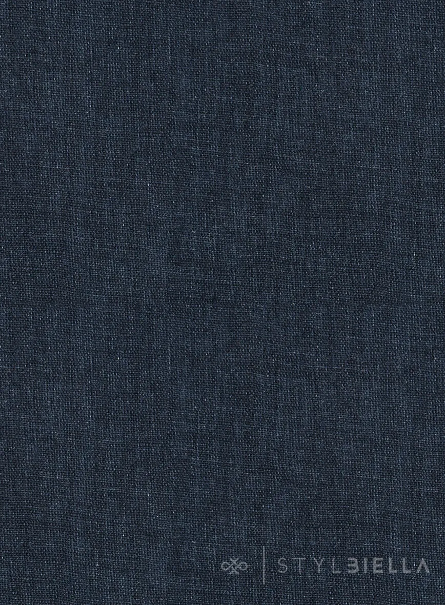 Stylbiella Spring Dark Blue Linen Suit