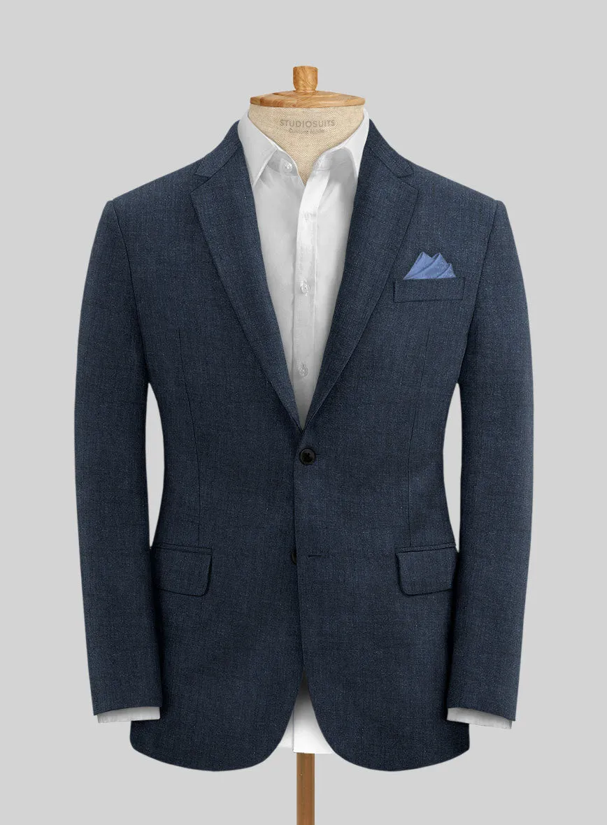 Stylbiella Spring Dark Blue Linen Suit