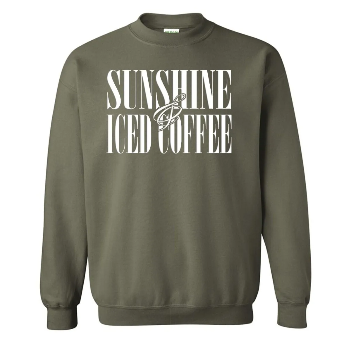 'Sunshine & Iced Coffee' PUFF Crewneck Sweatshirt