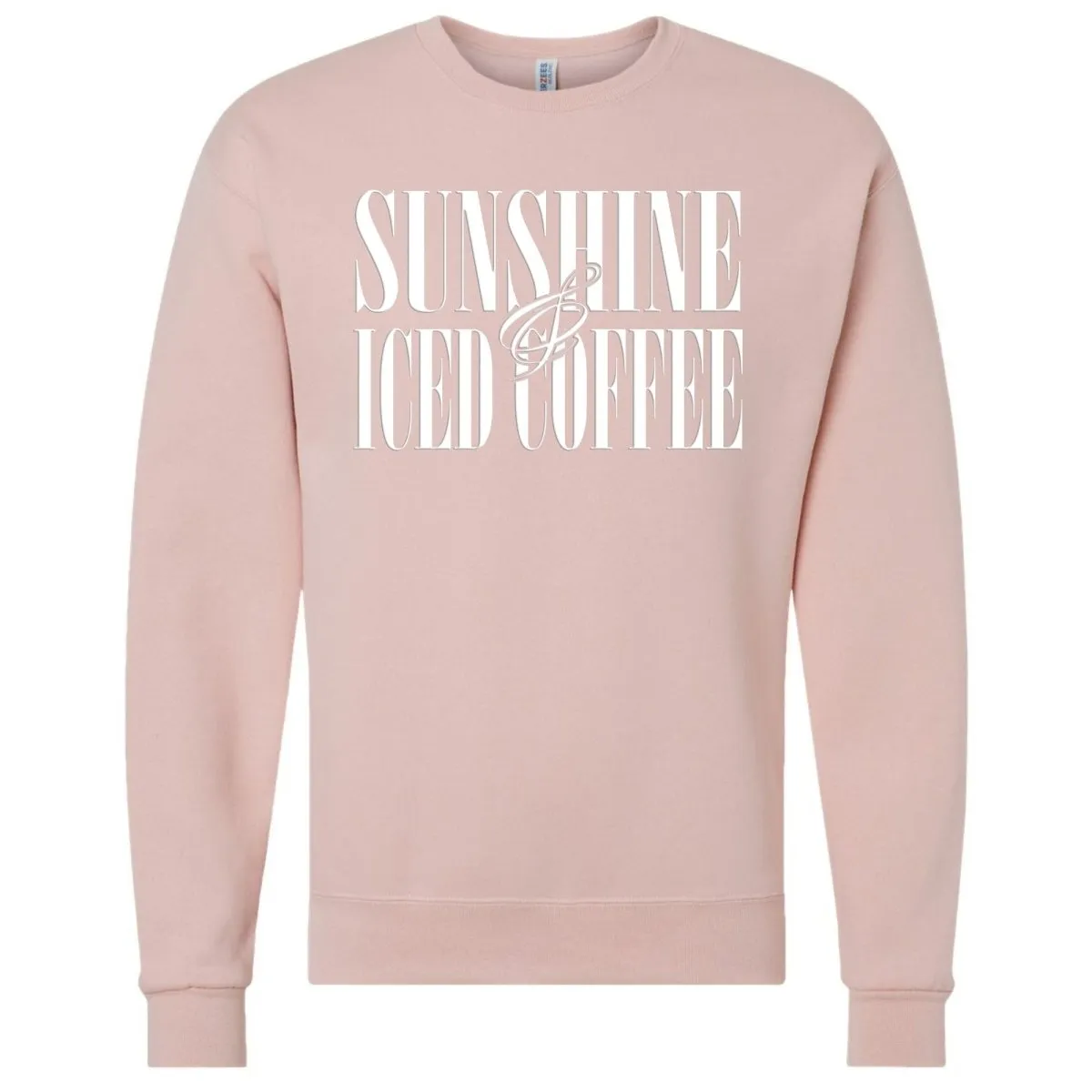 'Sunshine & Iced Coffee' PUFF Crewneck Sweatshirt