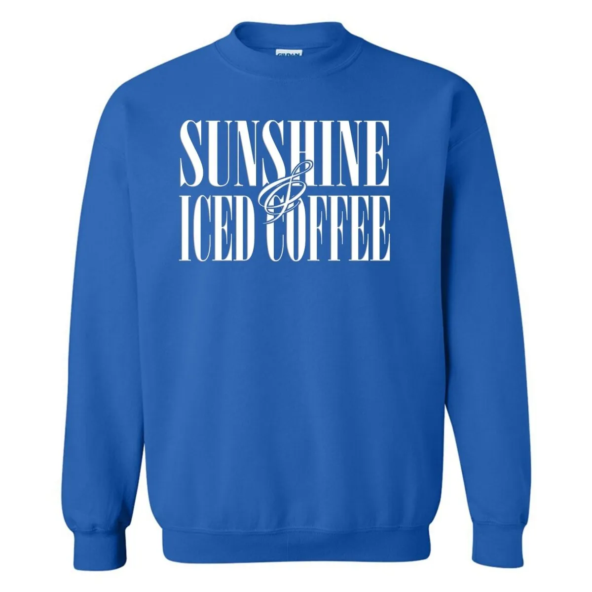 'Sunshine & Iced Coffee' PUFF Crewneck Sweatshirt