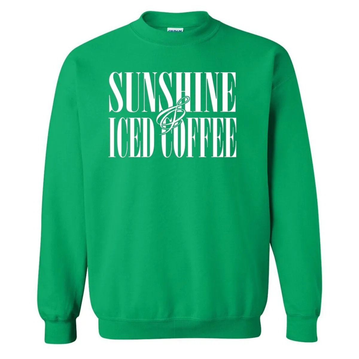 'Sunshine & Iced Coffee' PUFF Crewneck Sweatshirt