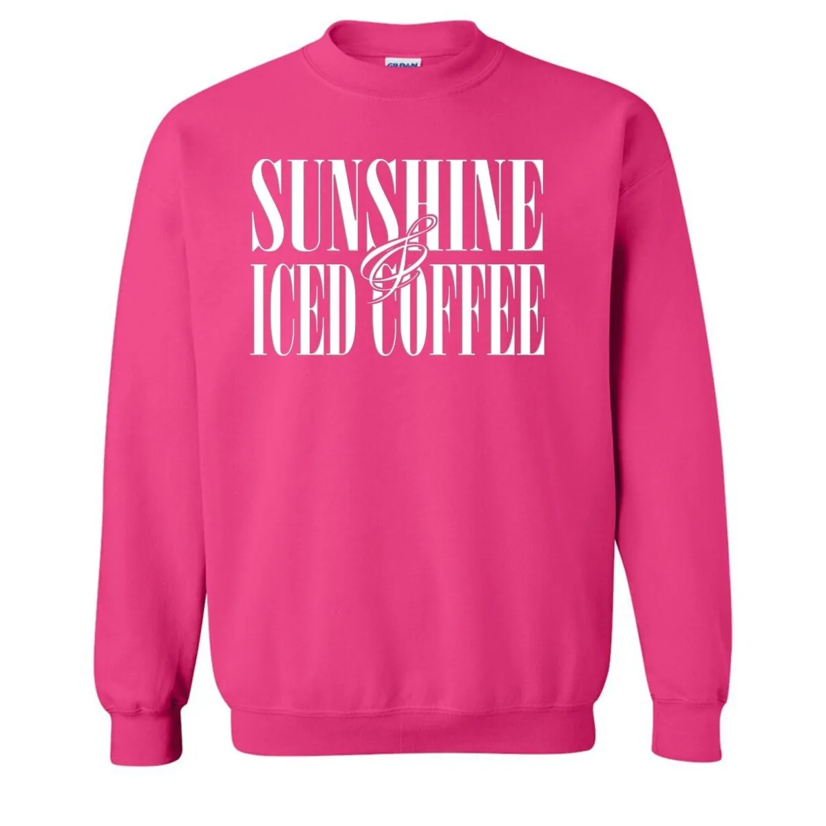 'Sunshine & Iced Coffee' PUFF Crewneck Sweatshirt