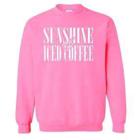 'Sunshine & Iced Coffee' PUFF Crewneck Sweatshirt