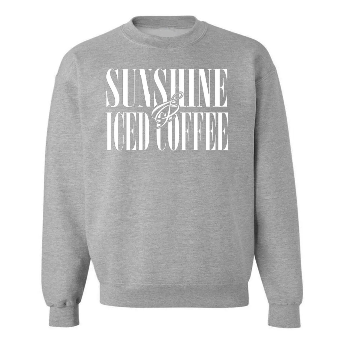 'Sunshine & Iced Coffee' PUFF Crewneck Sweatshirt