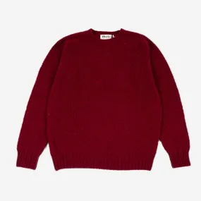 Supersoft Shaggy Wool Crew Sweater - Bordeaux Mix