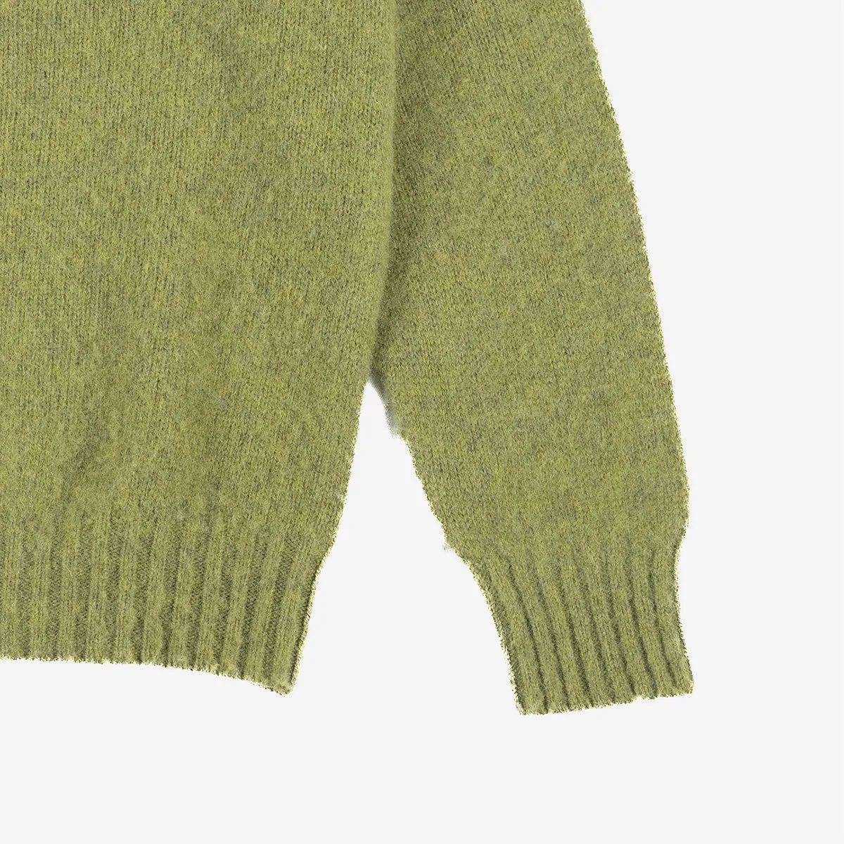 Supersoft Shaggy Wool Crew Sweater - Olive Grove