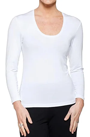 Tani Long Sleeve Scoop Neck Fitted Tee