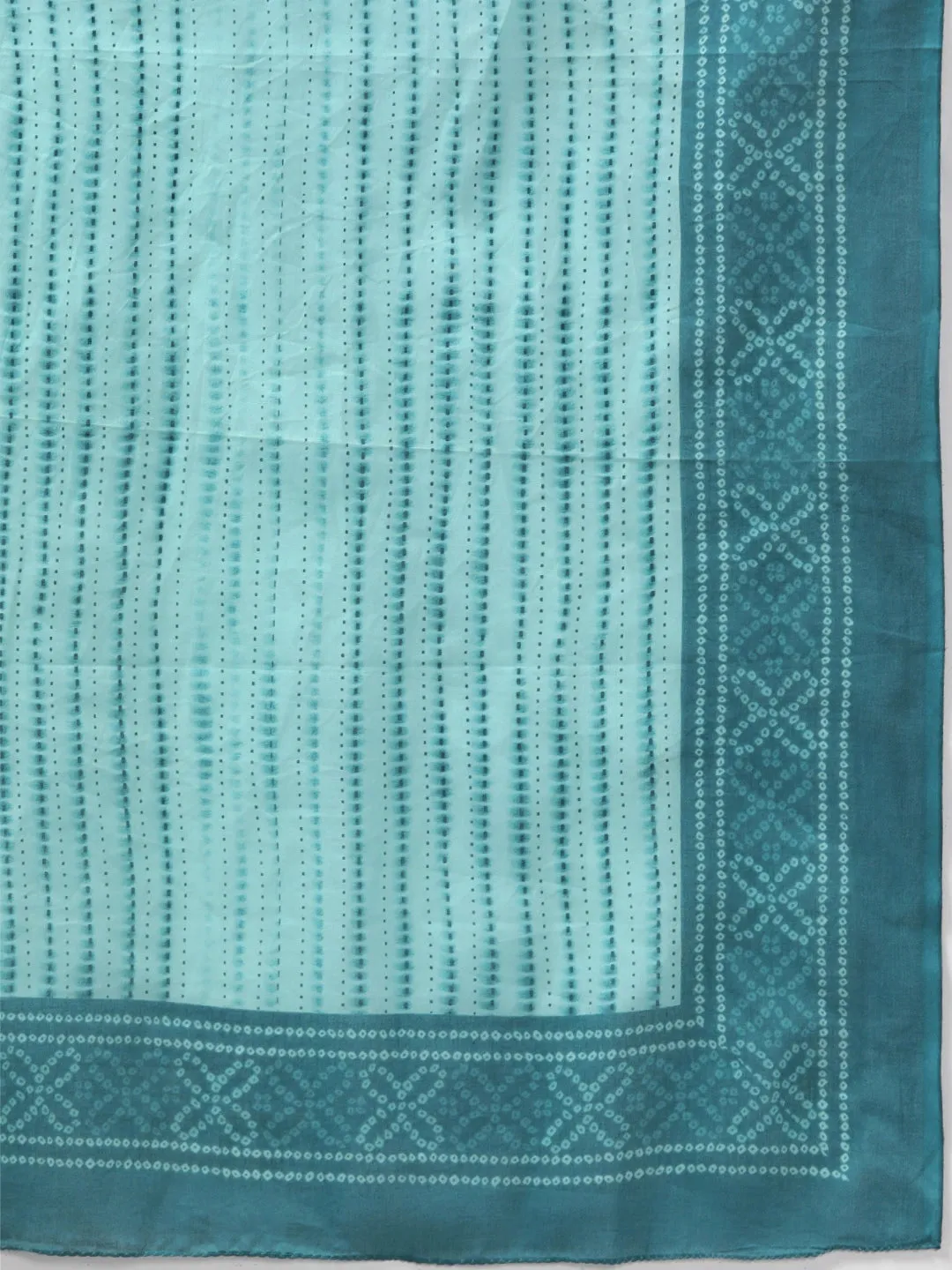 Teal Blue Printed Dupatta Set