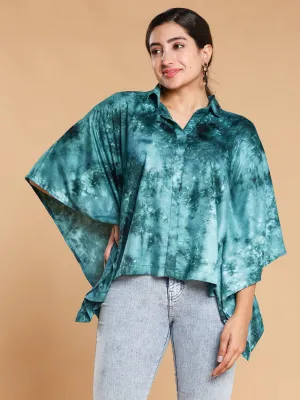 Teal Rayon TieDyeTop- Lumina