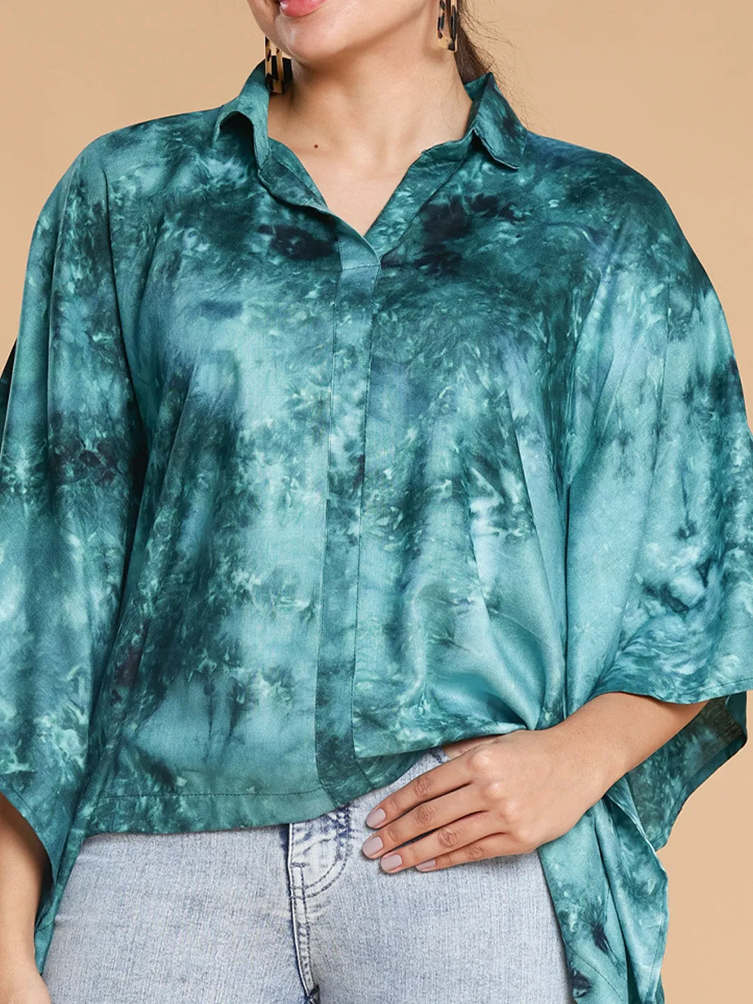 Teal Rayon TieDyeTop- Lumina