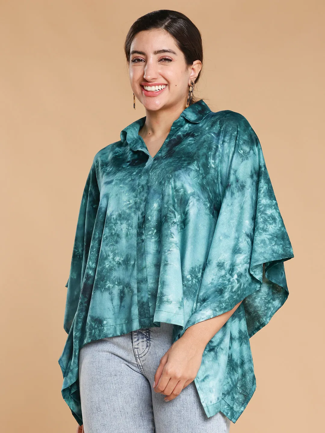 Teal Rayon TieDyeTop- Lumina