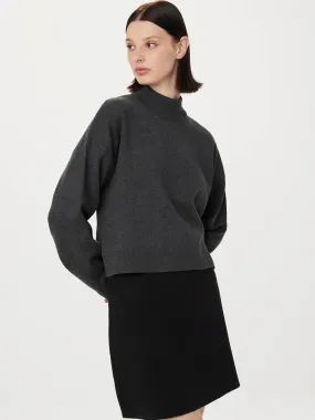 The Compact Mockneck Sweater in Cool Grey