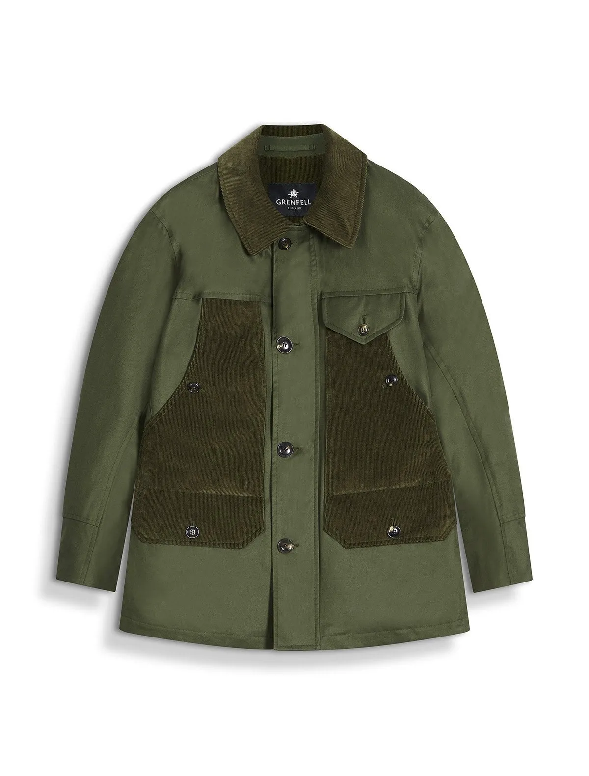 The Countryman in Grenfell Cloth Green and Corduroy