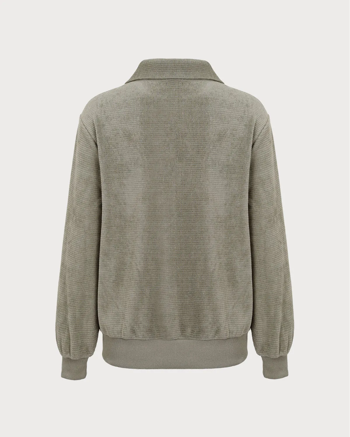 The Green Half Zip Drop Shoulder Sweatshirt